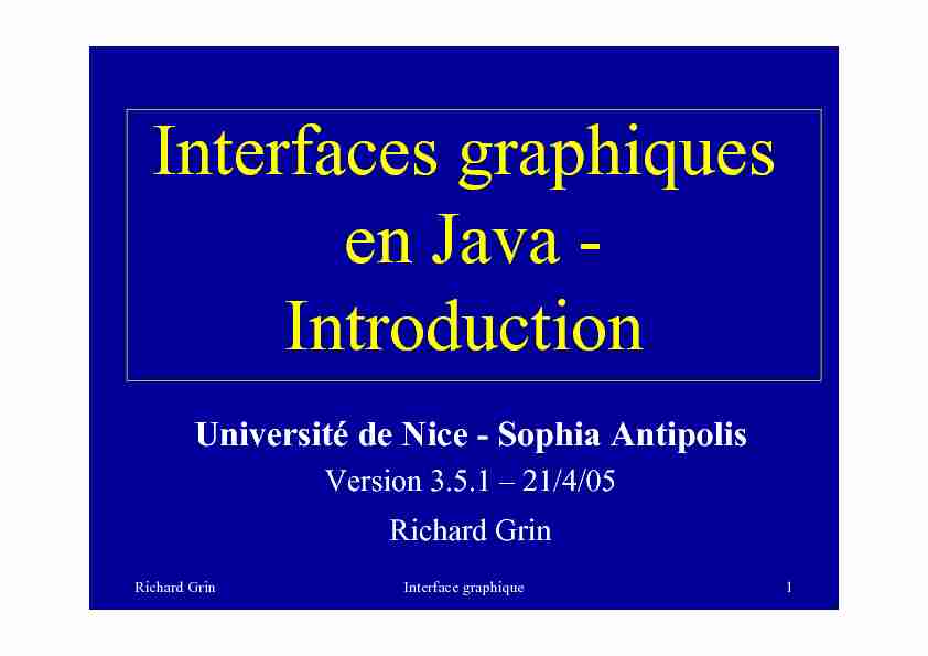 Interfaces graphiques en Java - Introduction