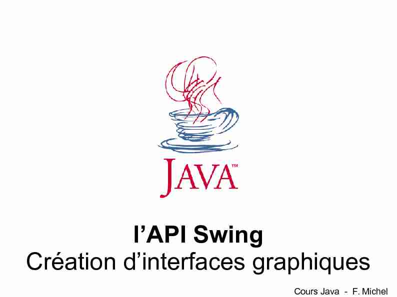lAPI Swing Création dinterfaces graphiques