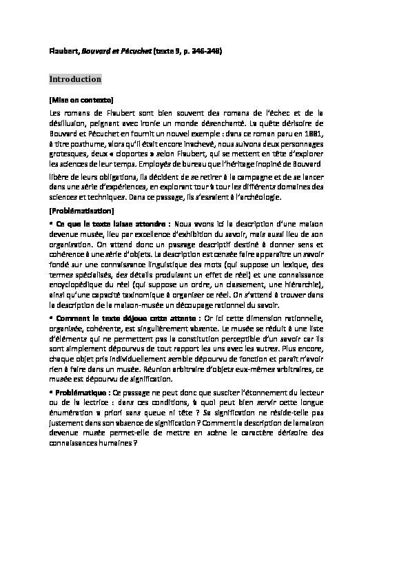 [PDF] Flaubert Bouvard et Pécuchet (texte 9 p 346-348) - Introduction