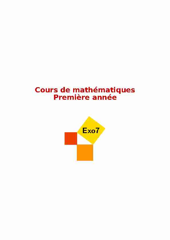 [PDF] Exo7 - Cours de mathématiques
