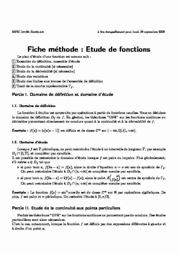 [PDF] Fiche méthode : Etude de fonctions - MPSI Saint-Brieuc