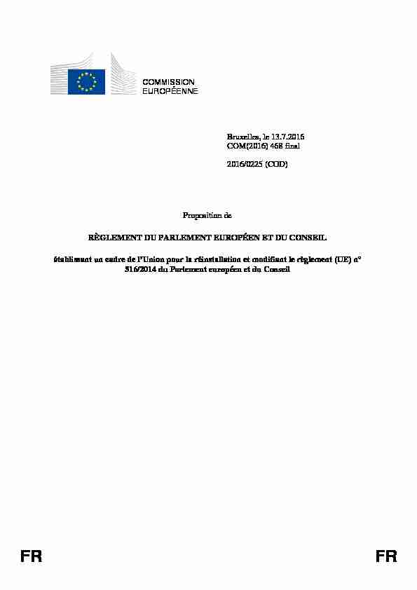 COMMISSION EUROPÉENNE Bruxelles le 13.7.2016 COM(2016