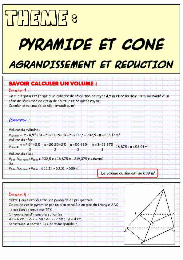 [PDF] Pyramide et cône - THEME :