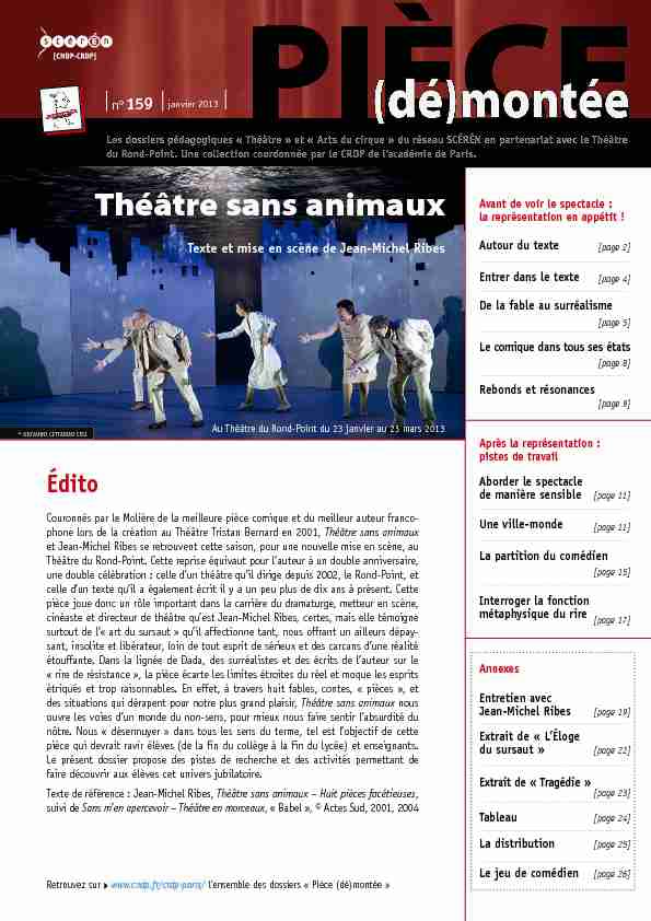 [PDF] Théâtre sans animaux - Académie de Paris