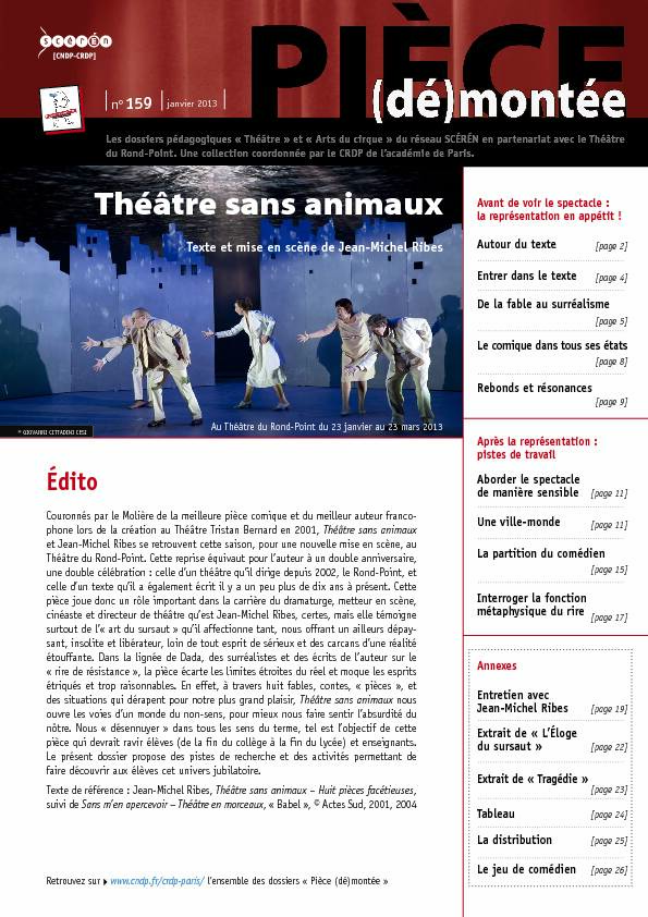 Searches related to jean michel ribes theatre sans animaux filetype:pdf