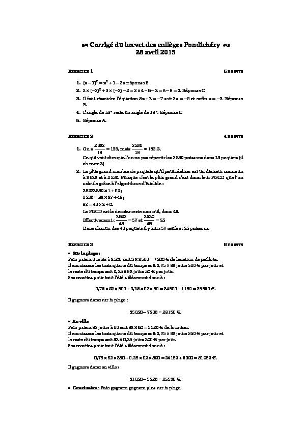 Searches related to brevet des collèges pondichéry 28 avril 2015 corre filetype:pdf