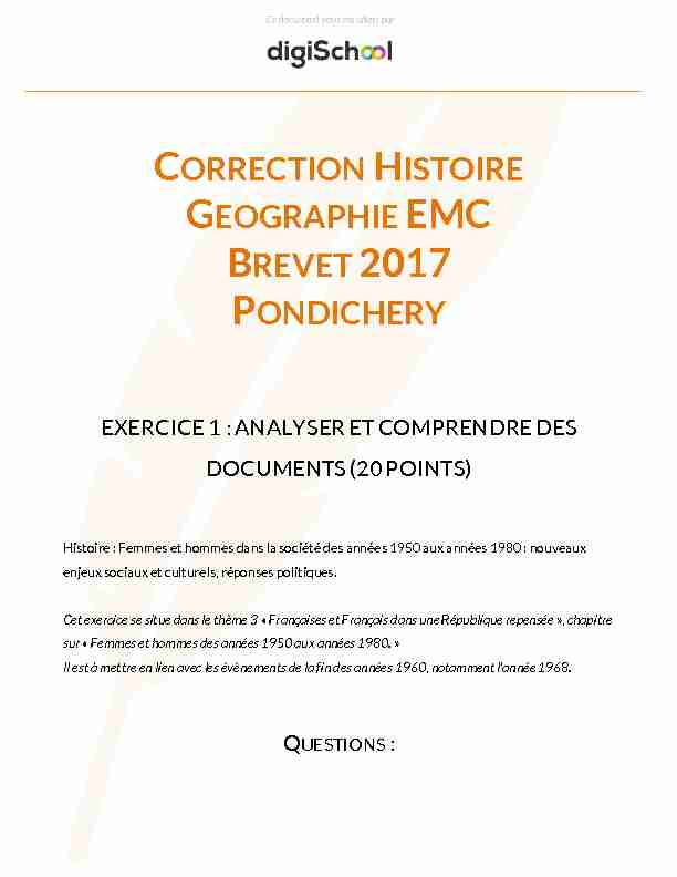 [PDF] CORRECTION HISTOIRE GEOGRAPHIE EMC BREVET 2017