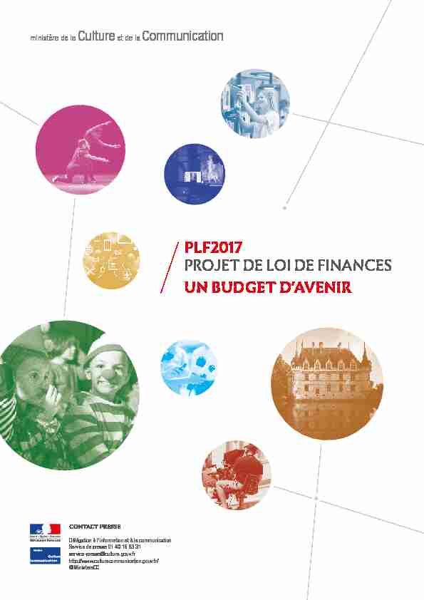 [PDF] PLF2017 PROJET DE LOI DE FINANCES UN BUDGET DAVENIR