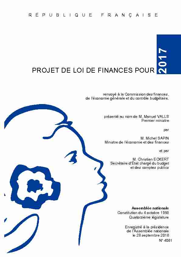 [PDF] PROJET DE LOI DE FINANCES POUR - Assemblée nationale