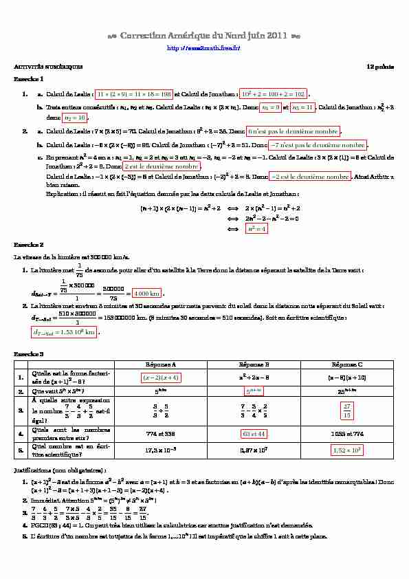 [PDF] Correction Amérique du Nord – Maths Brevet - Exos2Math - Free