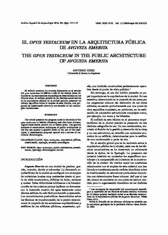 [PDF] El Opus testaceum en la arquitectura pública de Augusta Emerita
