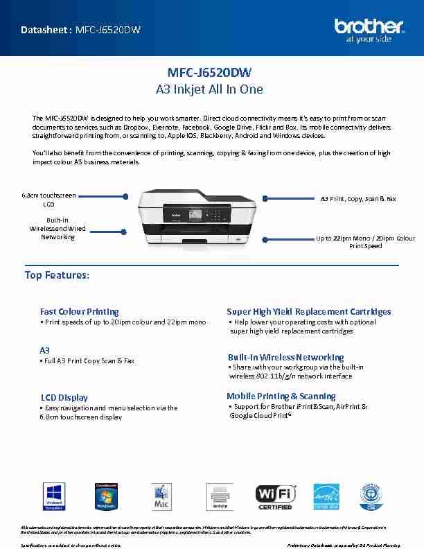 MFC-J6520DW A3 Inkjet All In One - laserexpressinccom