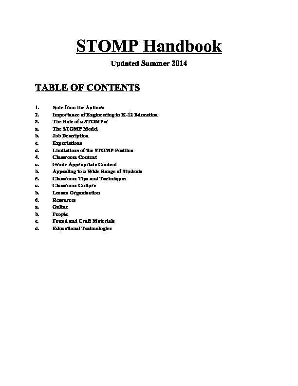 STOMP Handbook - Tufts University