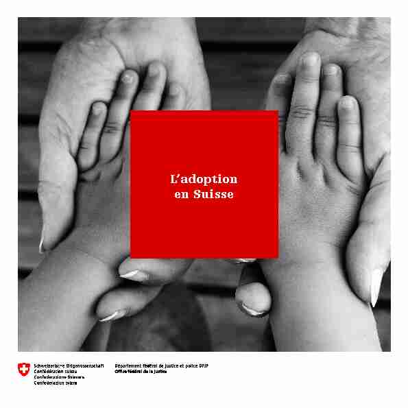 Brochure L’adoption en Suisse