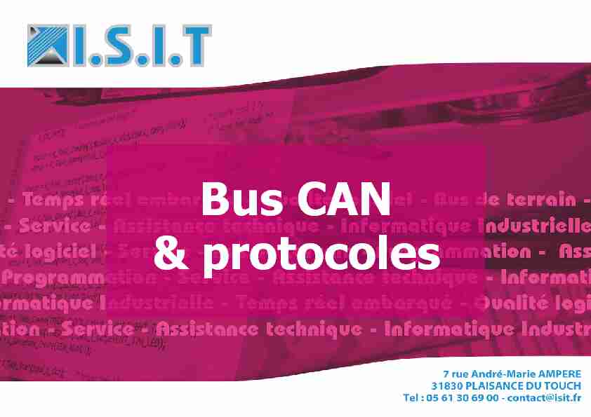 Bus CAN & protocoles