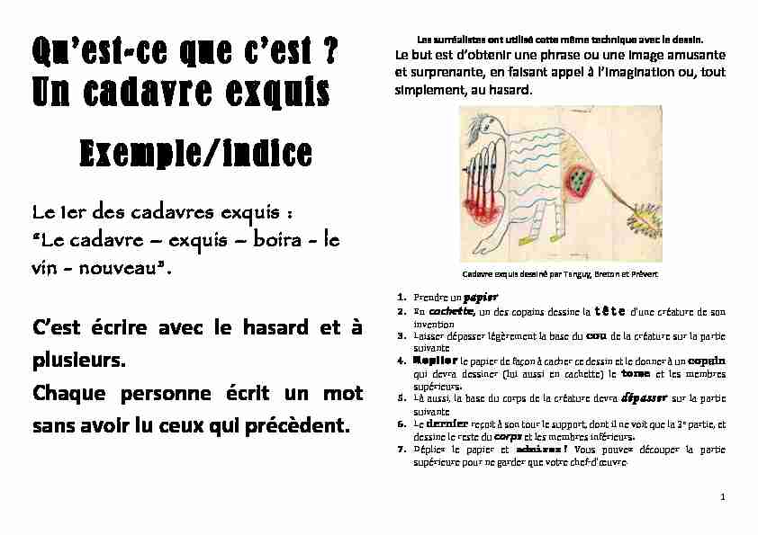 [PDF] Un cadavre exquis - Circonscription de Granville