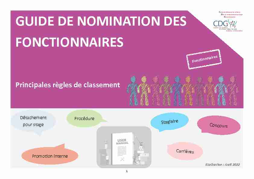 [PDF] GUIDE DE NOMINATION DES FONCTIONNAIRES - CDG 74