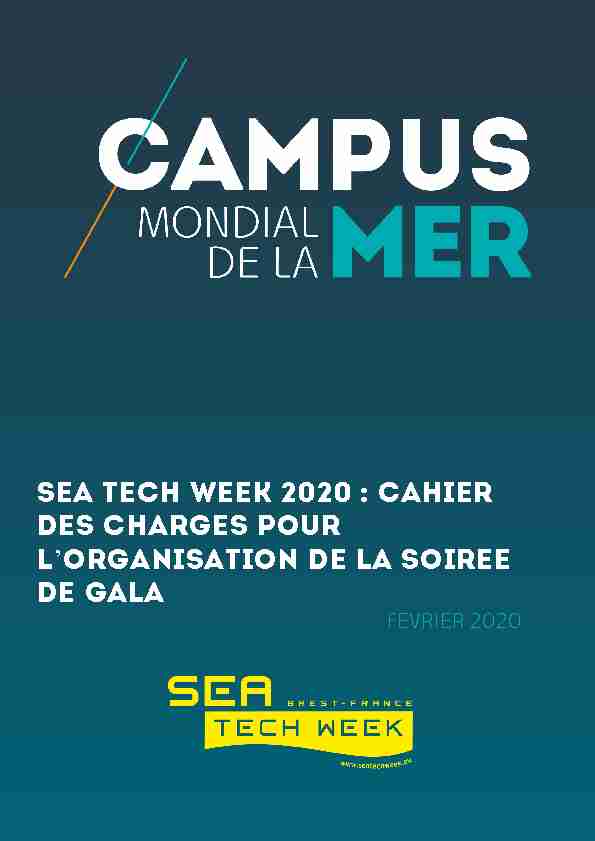 Sea Tech Week 2020 : Cahier des charges pour lorganisation de la