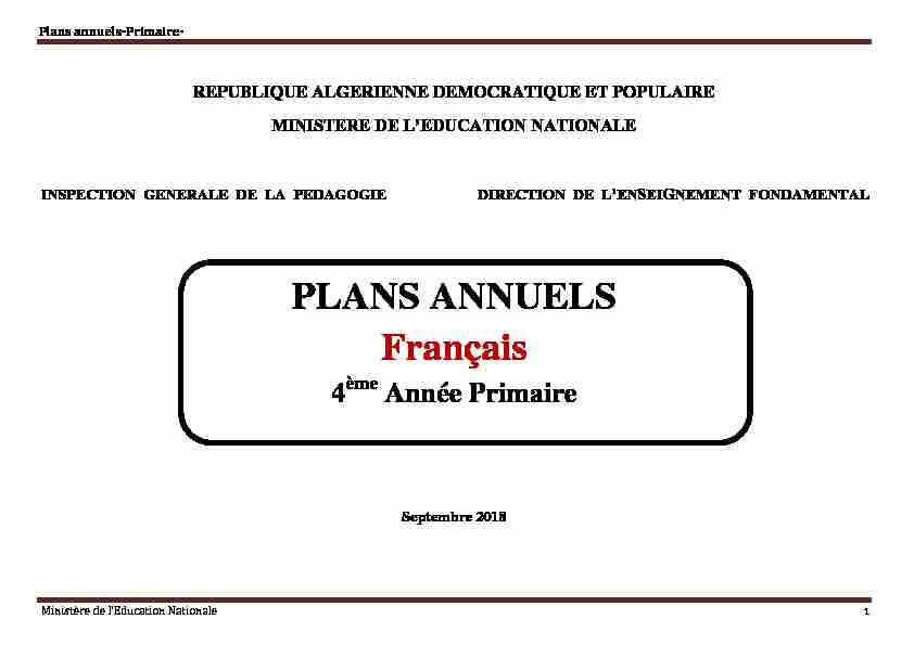 [PDF] PLANS ANNUELS Français