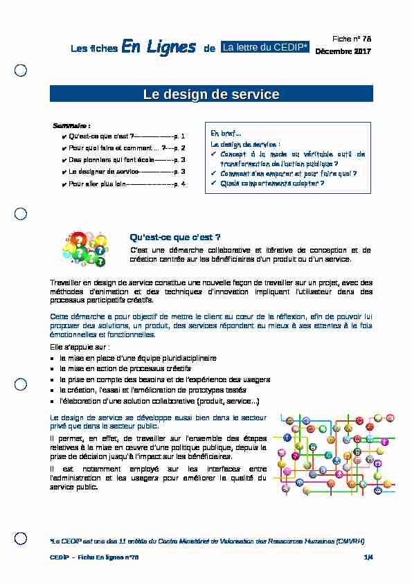 [PDF] Le design de service - CEDIP