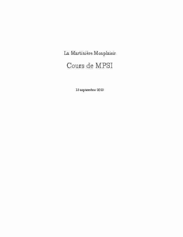 La Martinière Monplaisir - Cours de MPSI