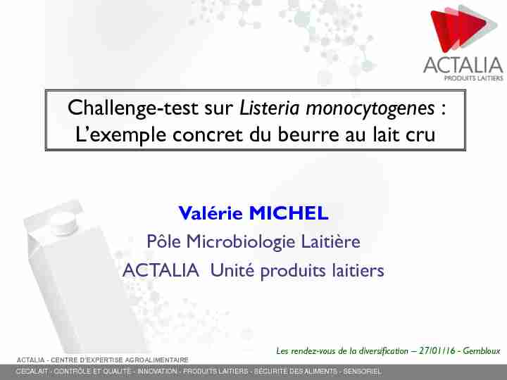 Challenge-test sur Listeria monocytogenes : Lexemple concret du