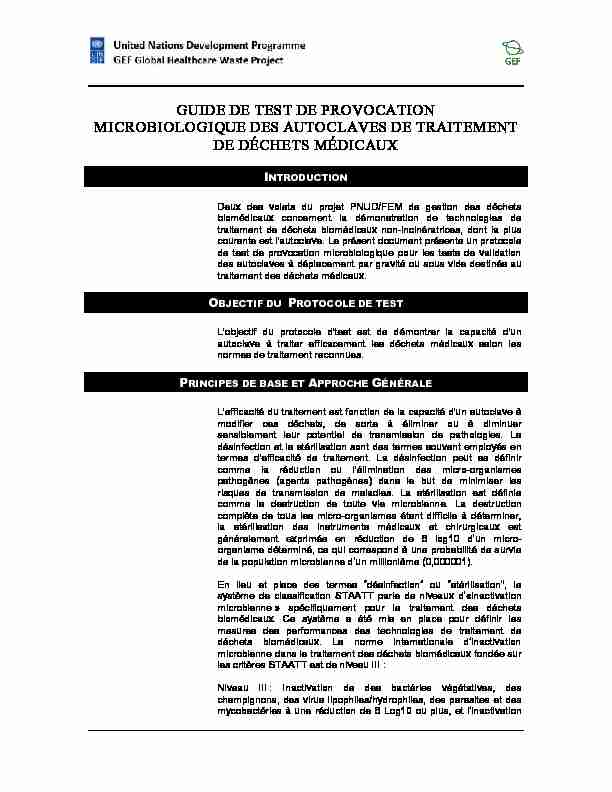 [PDF] GUIDE DE TEST DE PROVOCATION MICROBIOLOGIQUE DES