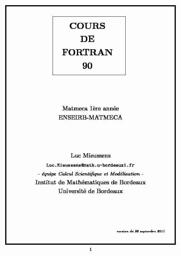 COURS DE FORTRAN 90