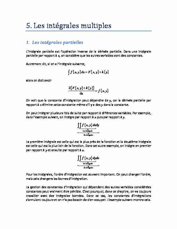 [PDF] 5 Les intégrales multiples - La physique à Mérici