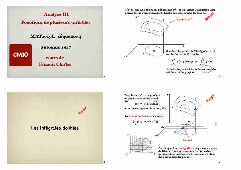 [PDF] Analyse III - Licence de mathématiques Lyon 1