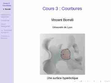 Cours 3 : Courbures