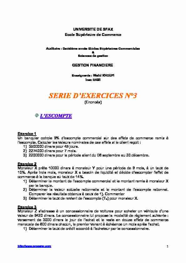 [PDF] SERIE DEXERCICES N°3 - Progerercom