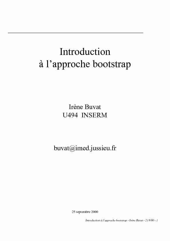 Introduction à l’approche bootstrap
