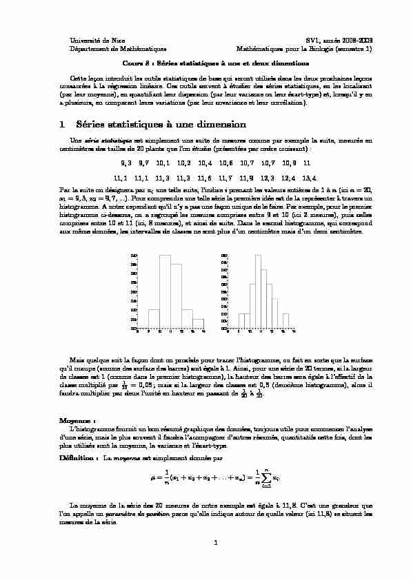 [PDF] 1 Séries statistiques `a une dimension