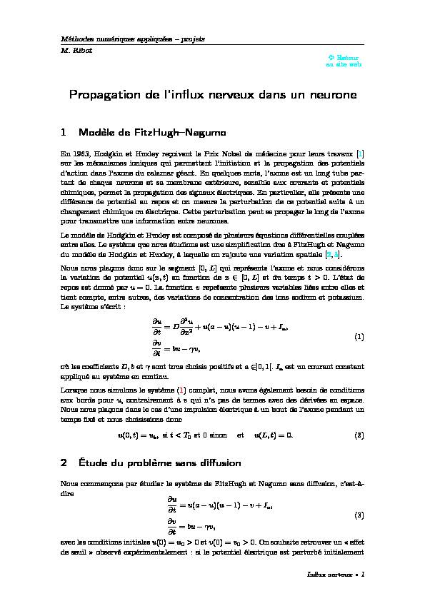 [PDF] Propagation de linflux nerveux dans un neurone - Grenoble