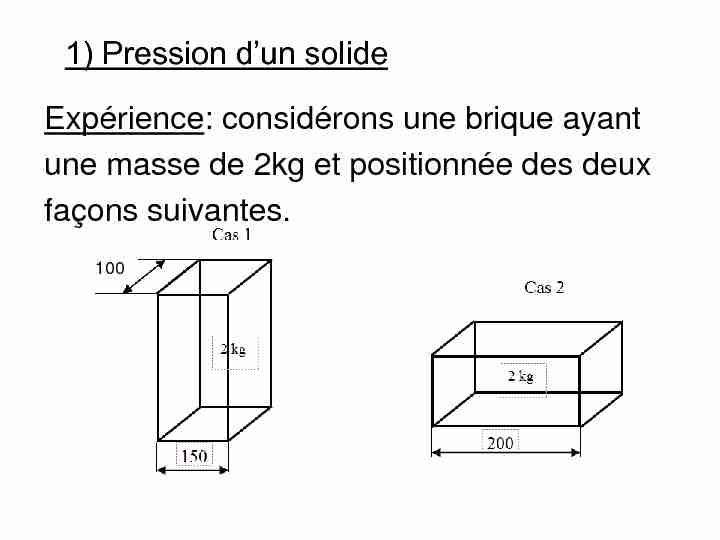 [PDF] 1) Pression dun solide Expérience
