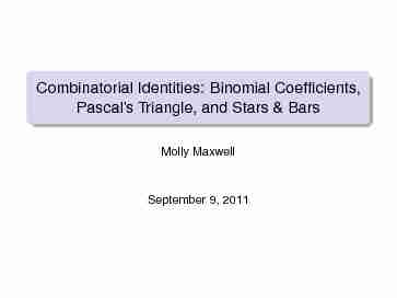Combinatorial Identities: Binomial Coefficients Pascals Triangle