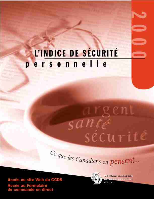 [PDF] Lindice de sécurité personnelle - CCSD