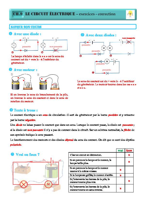 [PDF] CH9 LE CIRCUIT ÉLECTRIQUE – exercices - correction Avec moteur