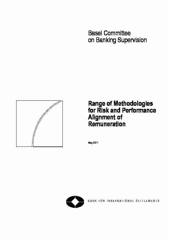 Basel Committee on Banking Supervision Range of Methodologies