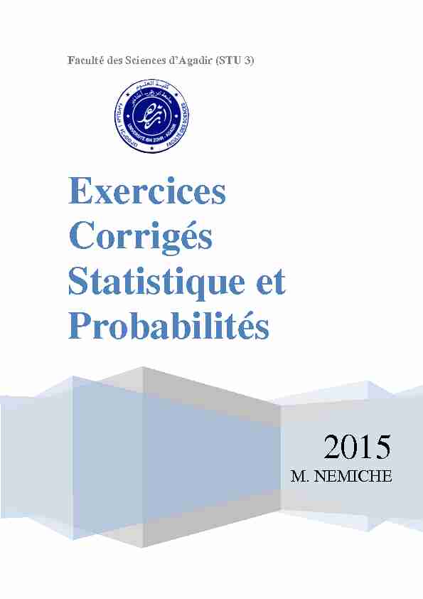 Exercices Corrigés Statistique et Probabilités
