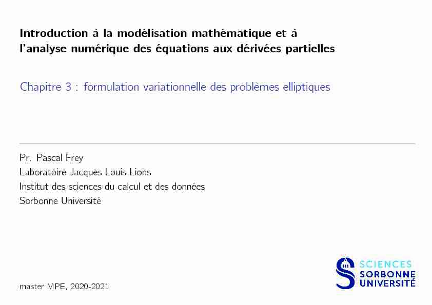 [PDF] Chapitre 3 : formulation variationnelle des problèmes elliptiques