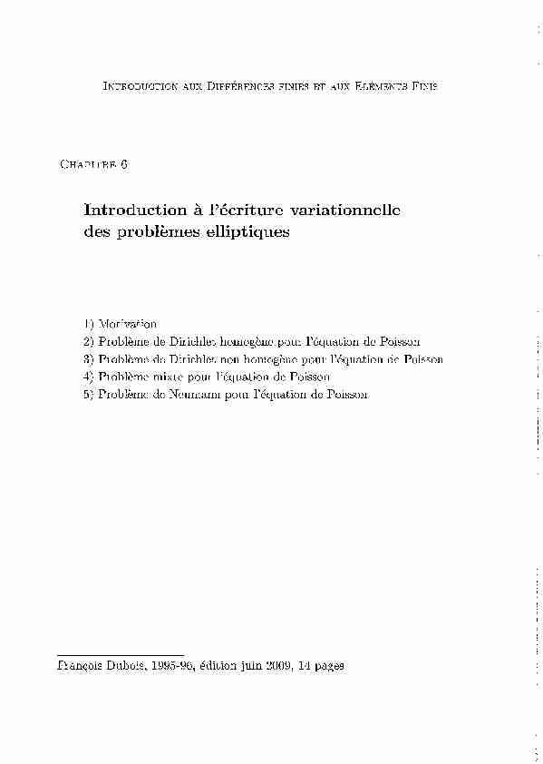 [PDF] Introduction à lécriture variationnelle des problèmes elliptiques