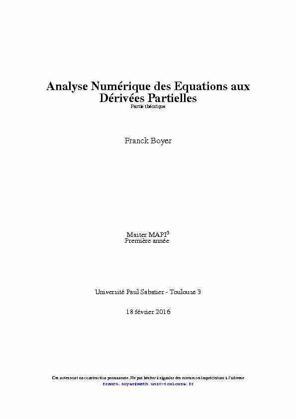 [PDF] Analyse Numérique des Equations aux Dérivées Partielles