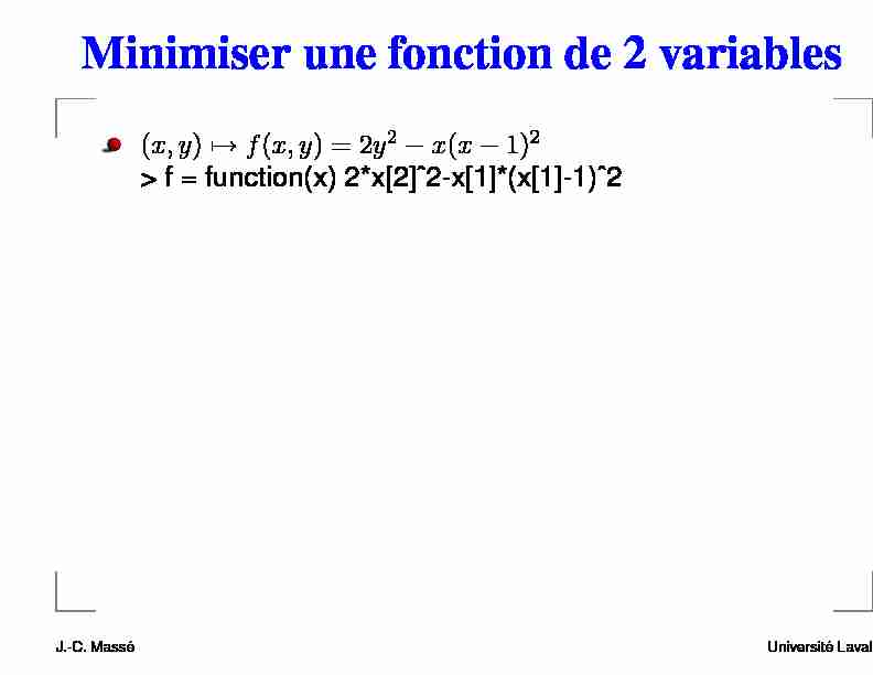 Minimiser une fonction de 2 variables