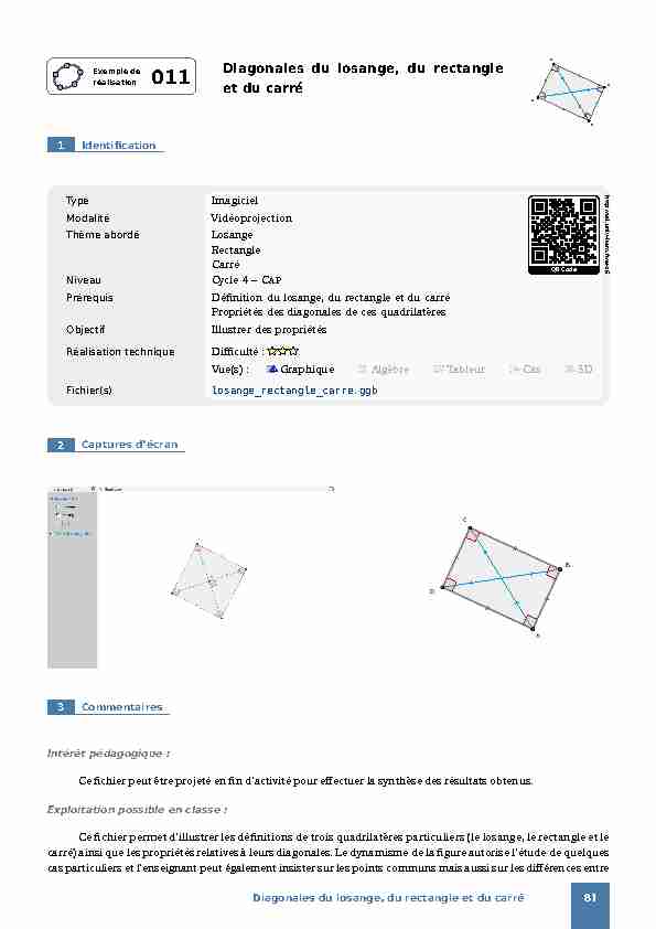 [PDF] Diagonales du losange, du rectangle et du carré