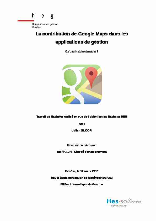 [PDF] La contribution de Google Maps dans les applications de  - CORE