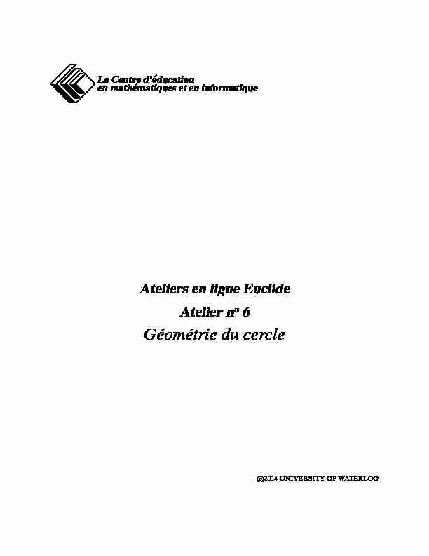 [PDF] Géométrie du cercle - CEMC - University of Waterloo