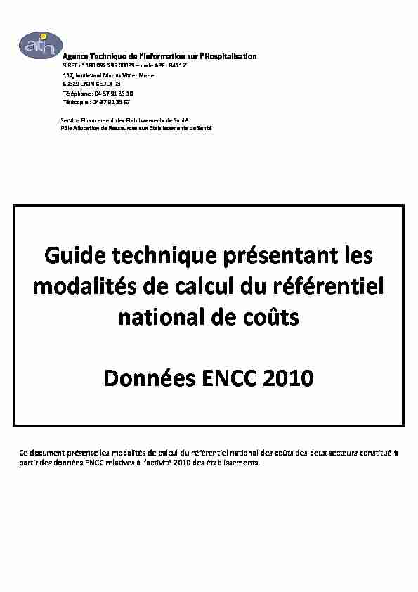 Guide technique présentant les modalités de calcul du référentiel