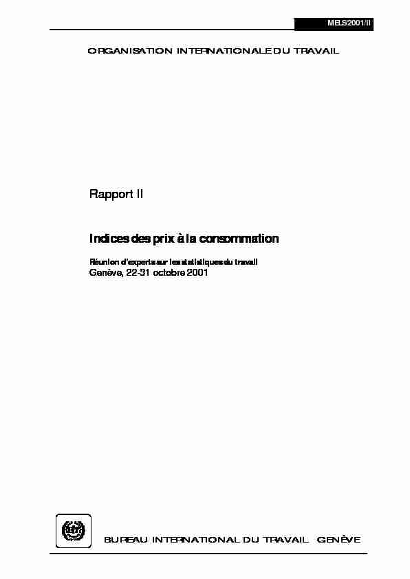 [PDF] Rapport II Indices des prix à la consommation - ILO